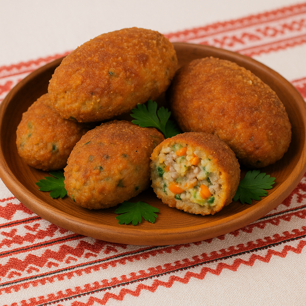 Côtelettes de légumes avec viande hachée